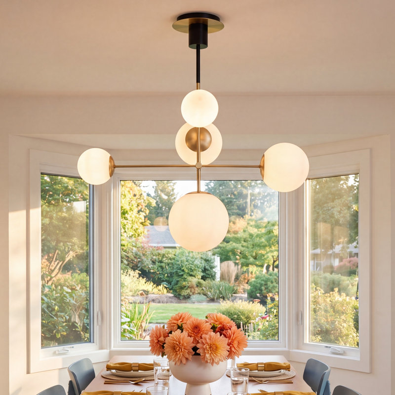 AllModern Drake 5 - Light Sputnik Modern Linear Chandelier